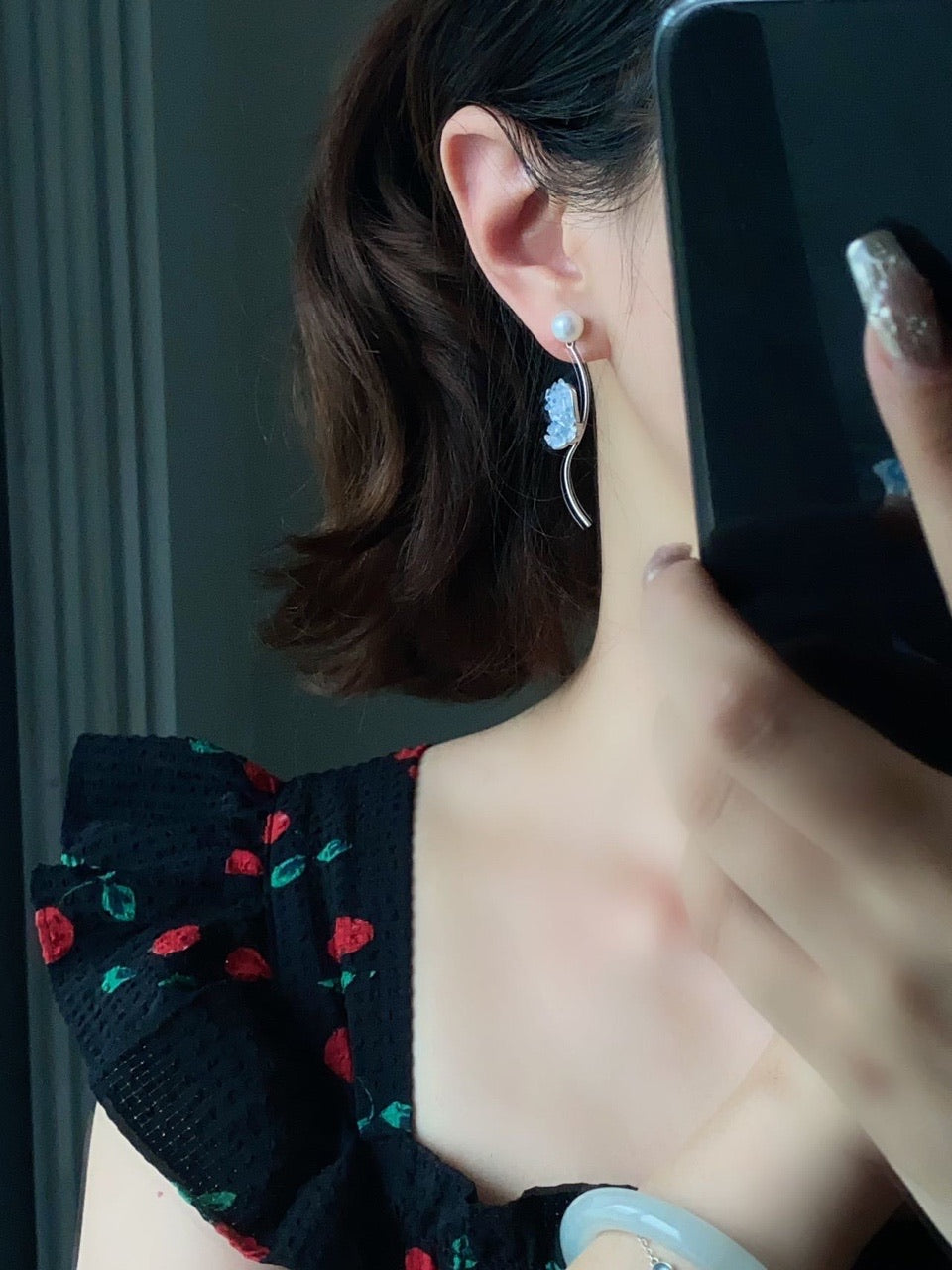 E27 Dreamy Blue Flutter Earrings