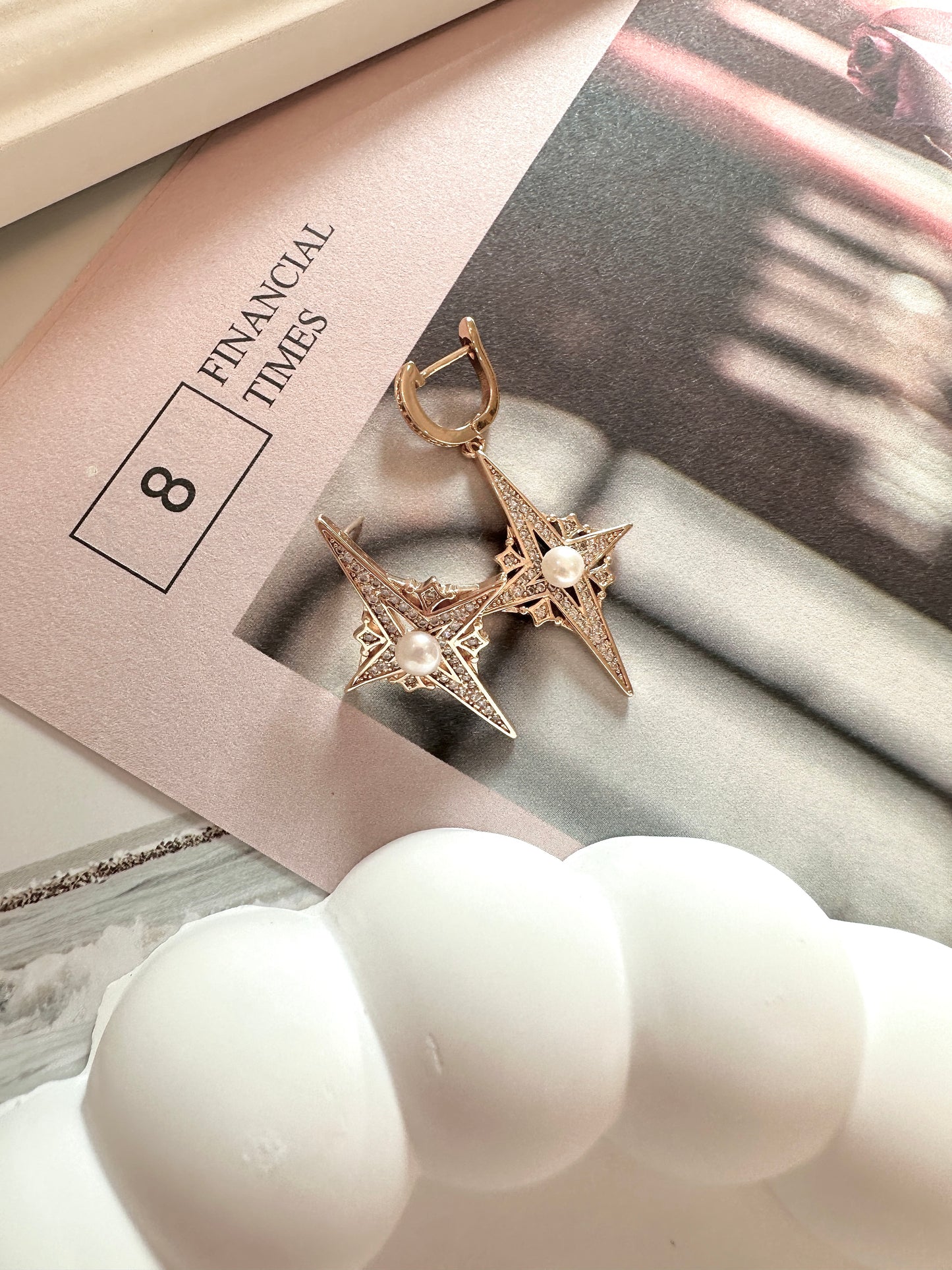 E09 Celestial Elegance Pearl Earrings