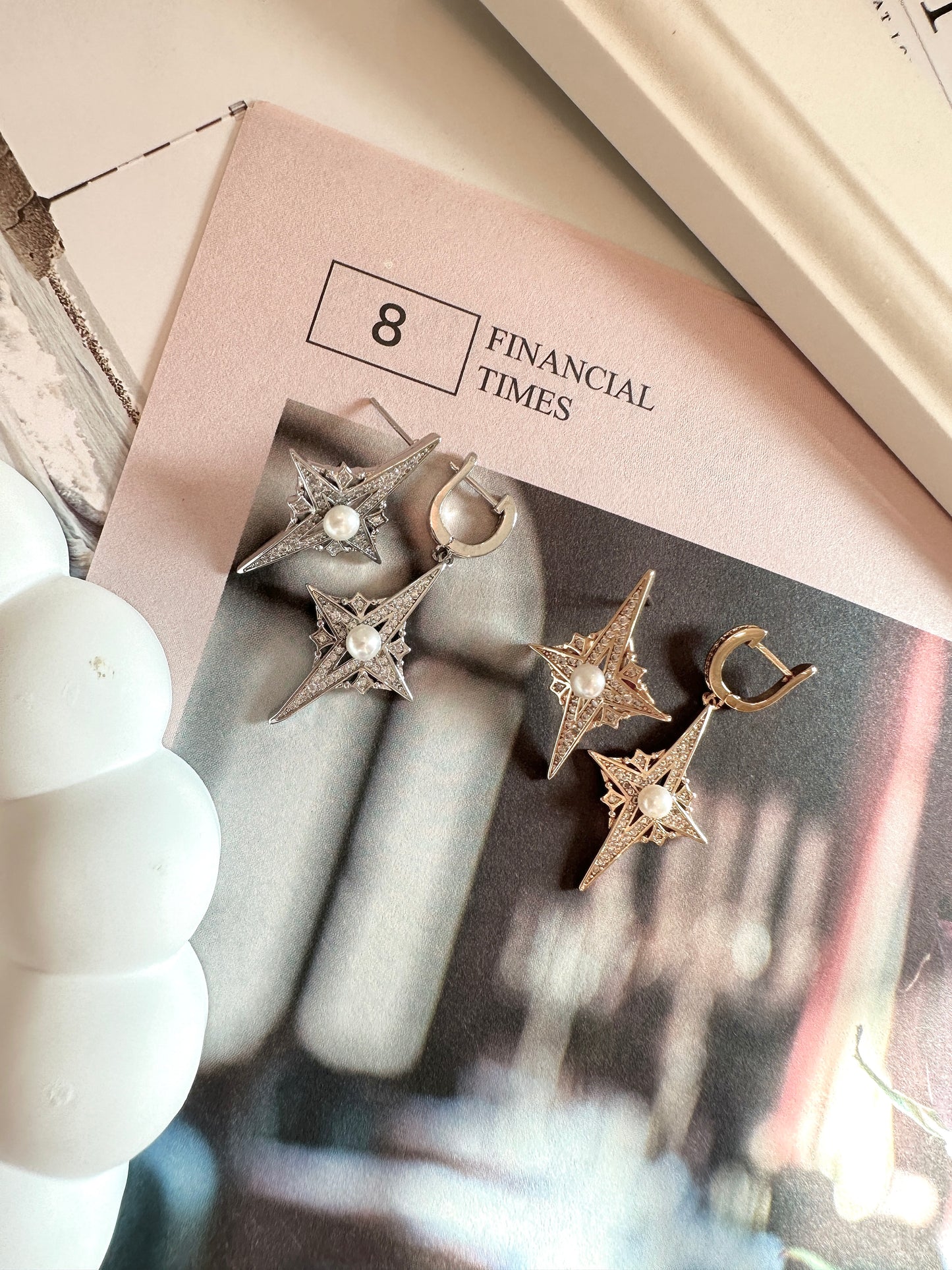 E09 Celestial Elegance Pearl Earrings