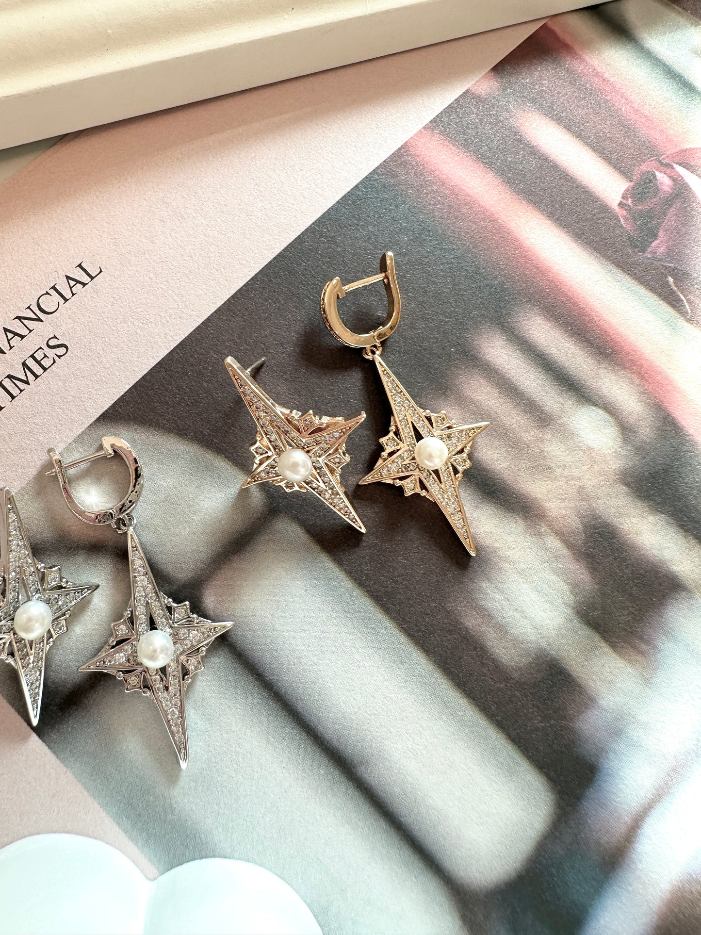 E09 Celestial Elegance Pearl Earrings