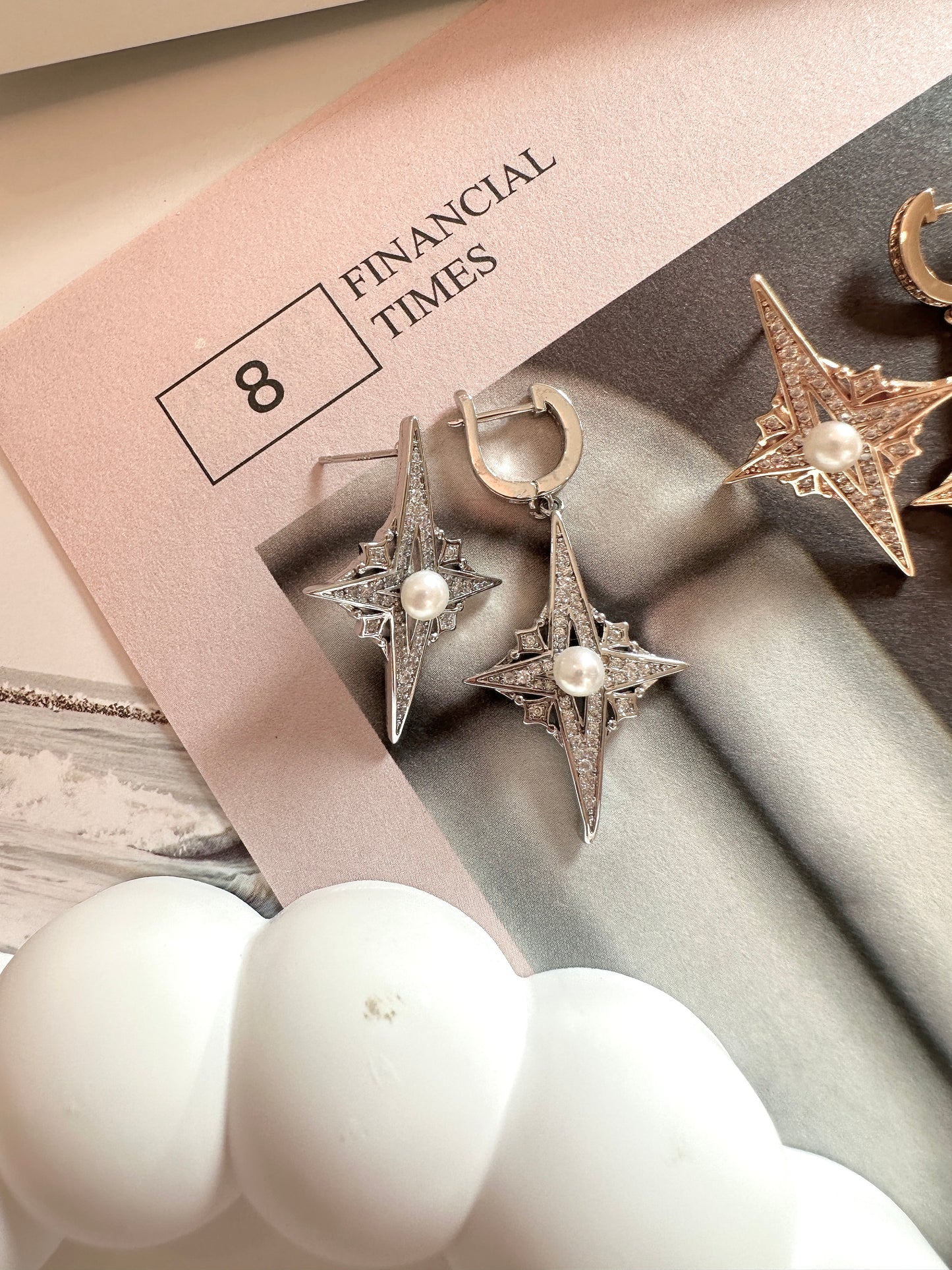 E09 Celestial Elegance Pearl Earrings