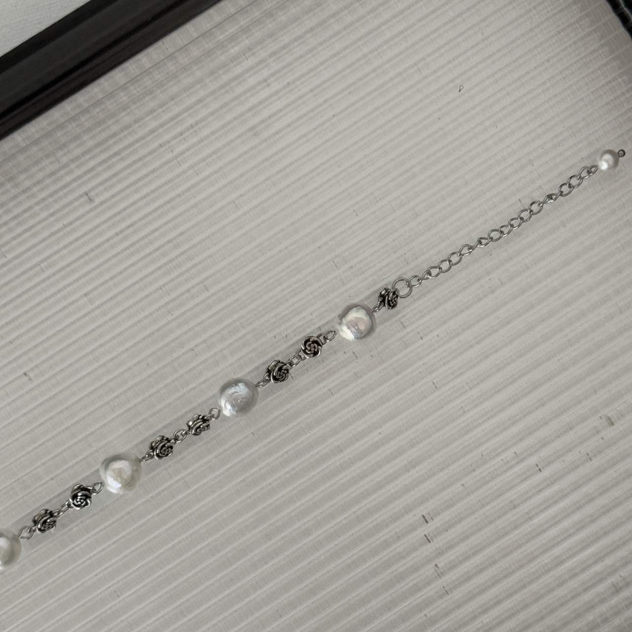 B57 Vintage Pearl Rose Bracelet