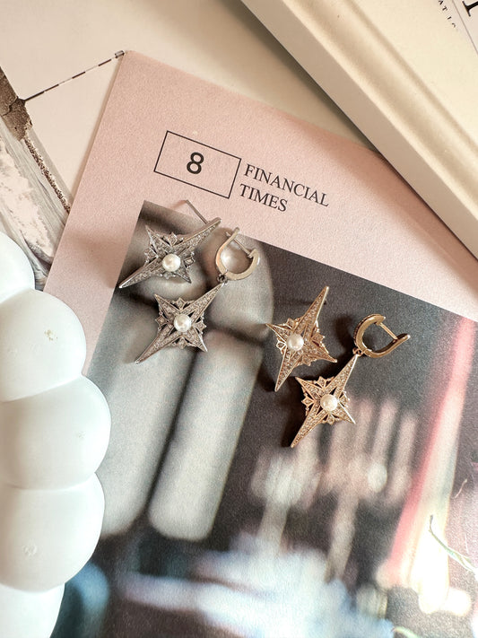 E09 Celestial Elegance Pearl Earrings