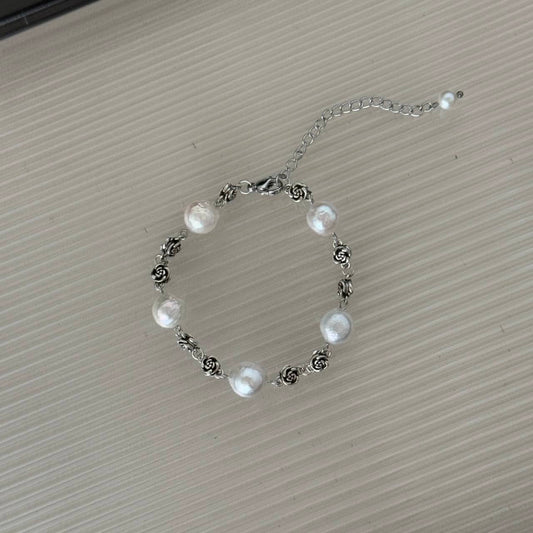 B57 Vintage Pearl Rose Bracelet
